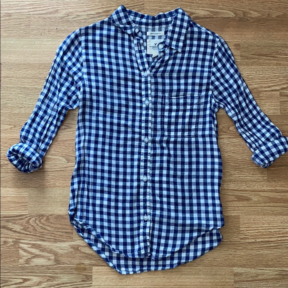 American Eagle Plaid Button Up